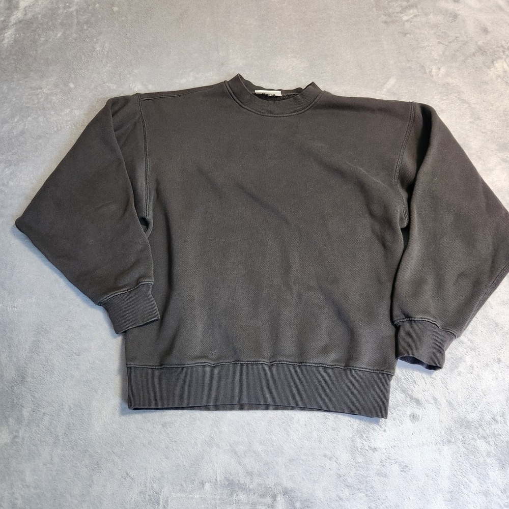 New XS Elwood Core Vintage Gray Grey Organic Cotton Crewneck Sweatshirt